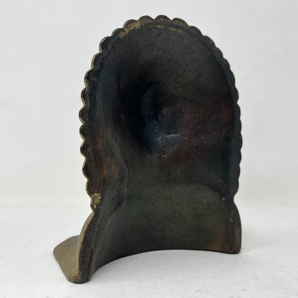 Vintage Cast Iron Native American Indian Chief Bookend Doorstop - Picture 6 of 12